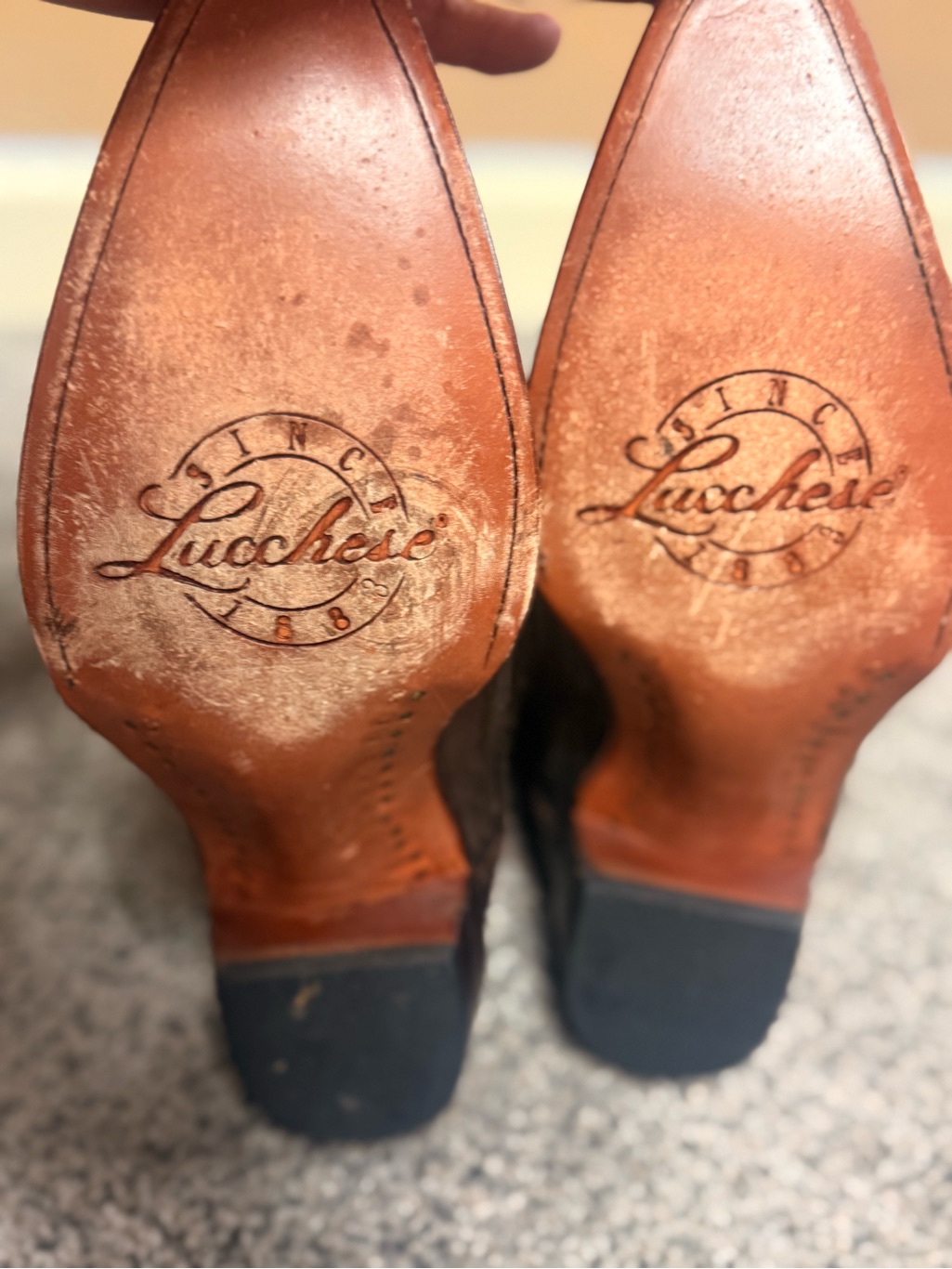 Lucchese Brown Leather Tall Cowboy Boots — image 5 of 6